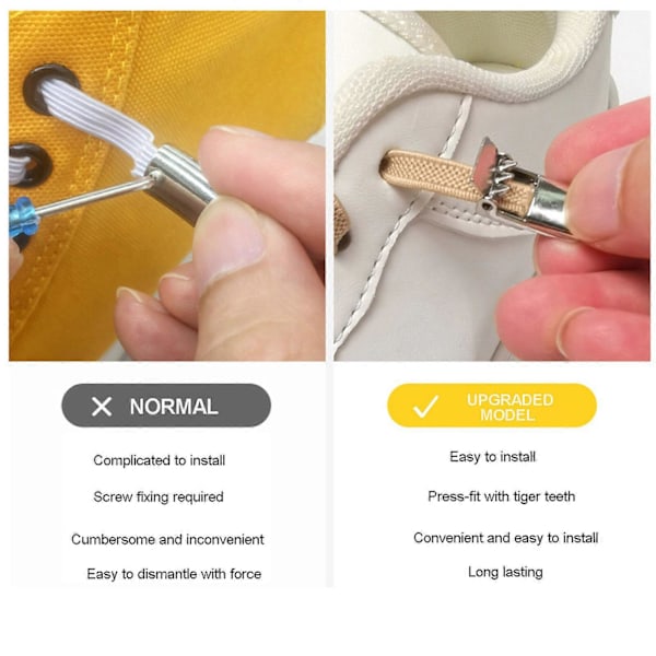 Nye Elastiske Flade Sko Snørebånd Uden Binding til Sneakers, Magnetiske Sko Snore, Strækbare Snørebånd Uden Binding til Børn & Voksne bronze
