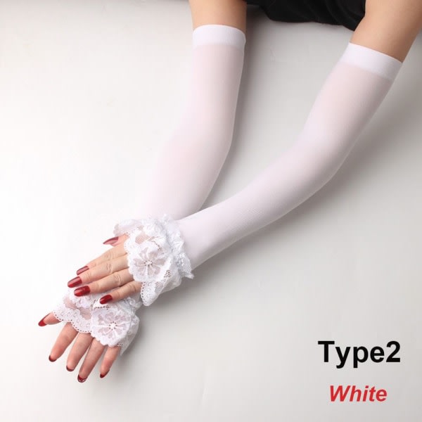 Dame Arm Sleeves Arm Beskyttelse COVER TYPE1 TYPE1 white Type2-Type2