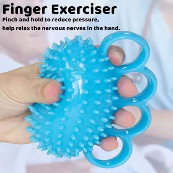 Fingertræner Fingertræner Greb Bold Klemmekugler Stressbolde Styrke Håndøvelsesbold til ældre mennesker Voksne og børn (Blå)