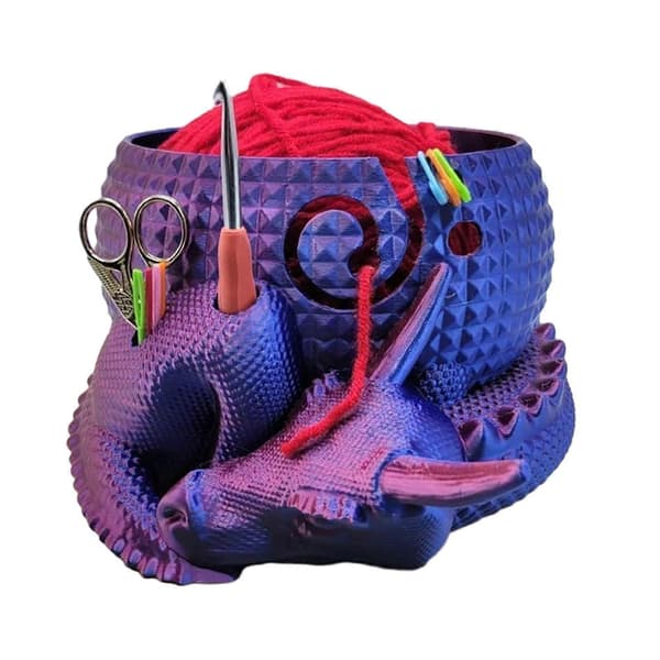 Fantasydrageæg Hækleskål Anti-Tangle Garn Dispenser Broderitilbehør Purple