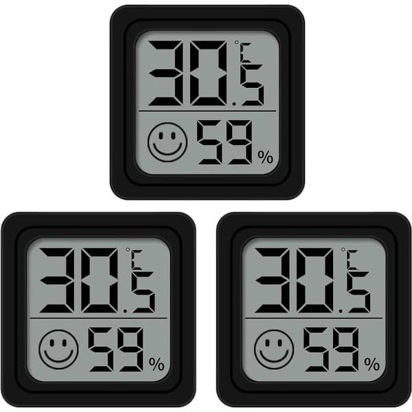 Fire-sektions termometer Termometer Termometer Hygrometer Stor LCD-skærm Celsius-visning til drivhus, børnehave, have og kælder (hvid)