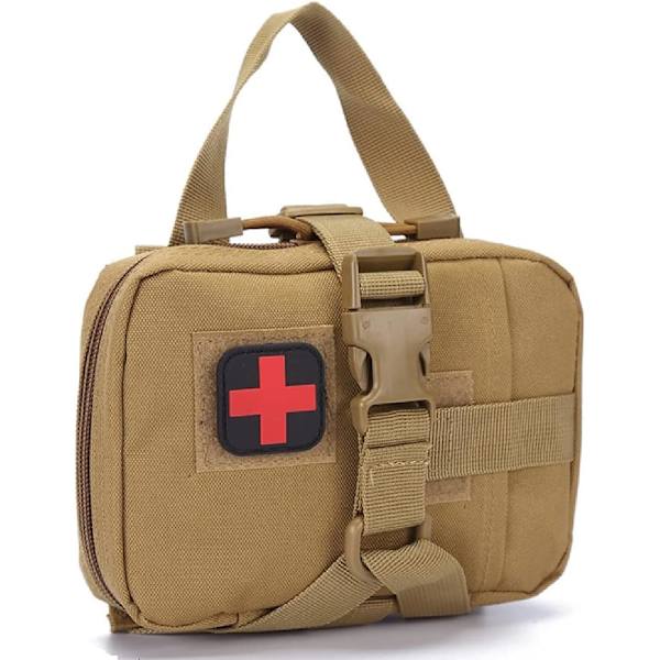 Första hjälpen-kit, taktisk överlevnadsutrustning, Utility Pouch Tactical Medical Pouches, Rip Away Tactical Medical Bag för hemmet Khaki