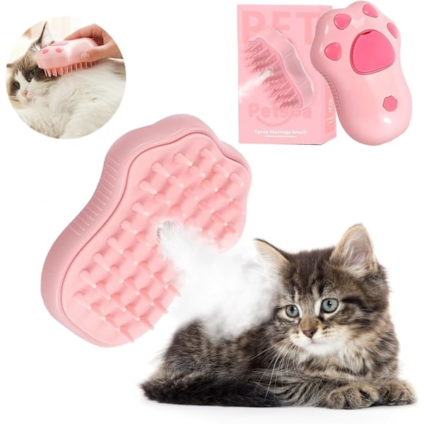 3 in 1 Cat Dog Steam Brush Steam Grooming Brush Pet Hair Removal Comb for Massage Cat Dog Grooming Comb Cat Hair Brush Cat Brush Soothing(Claw)