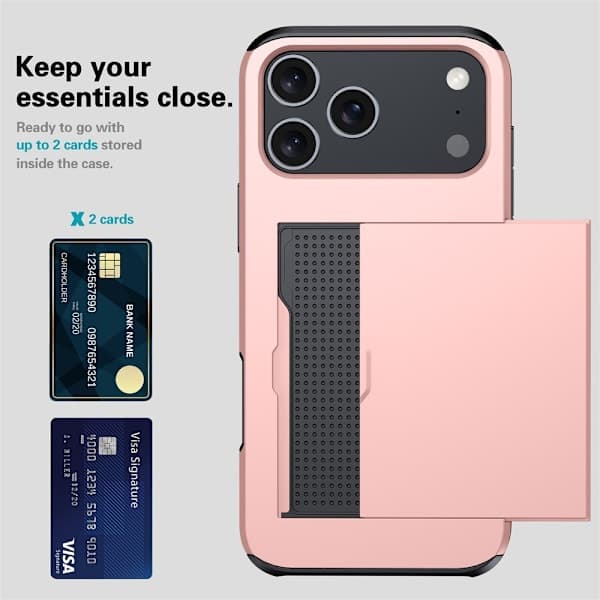 iPhone 17 Pro mobildeksel med kortholder. (iPhone 17Pro)