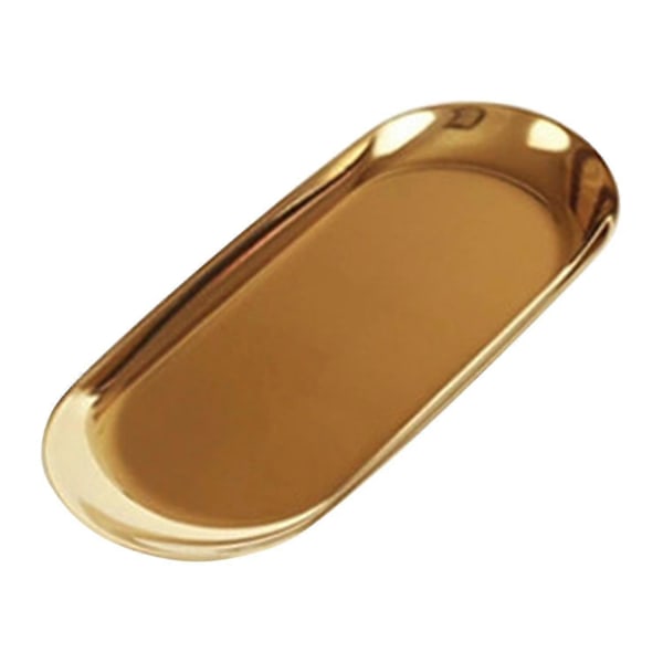 Oppbevaringsbrett Praktisk Multifunksjon Rustfritt Stål Fruktbrett Kosmetikk Smykker Organizer F-zzy Large Gold