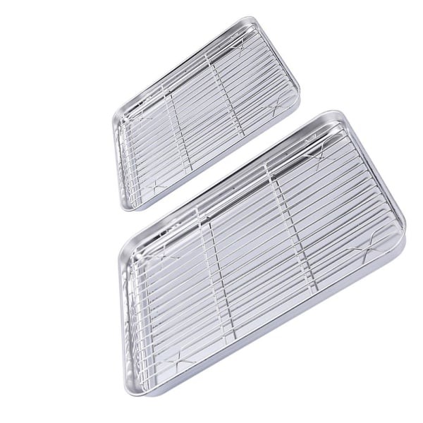 2 stk Ovnsgrillstativ Brødristerovnsbrett Stekebrett Halvbrett Pan Ovnssikkert kjølerist 31X24X2.5CM 31X24X2.5CM