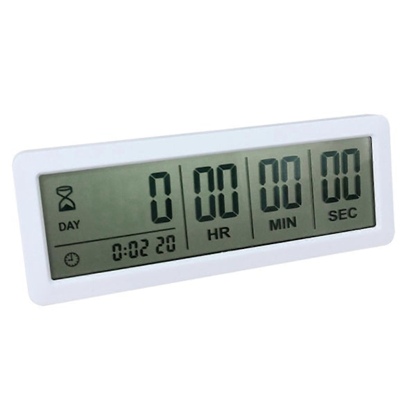 Digital 999 Dagers Nedtellingstimer Display Klokker for Pensjon Ferie White
