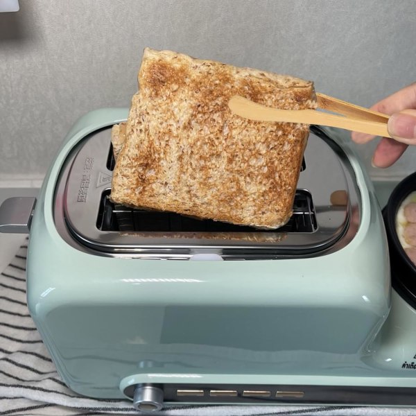 Bambus Toasttanger, 2 Typer Tretang Toasttanger, Bambus Kjøkkentanger med Antiskli Design