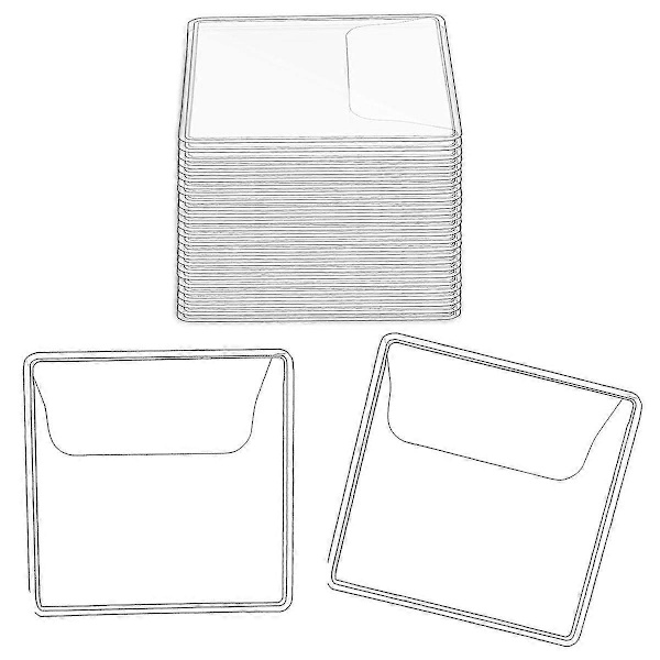 150 st Enkel Ficka Mynt Flip Myntfickor Hållare Klar Pvc Myntskydd Plast Mynthållare (5,5 x 5 cm Fyrkant)