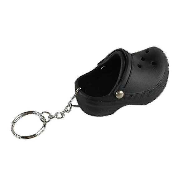 Mini Crocs -sandaaliketjun riipus avaimenperä avaimenpidike hauska avaimenperä lahja Black
