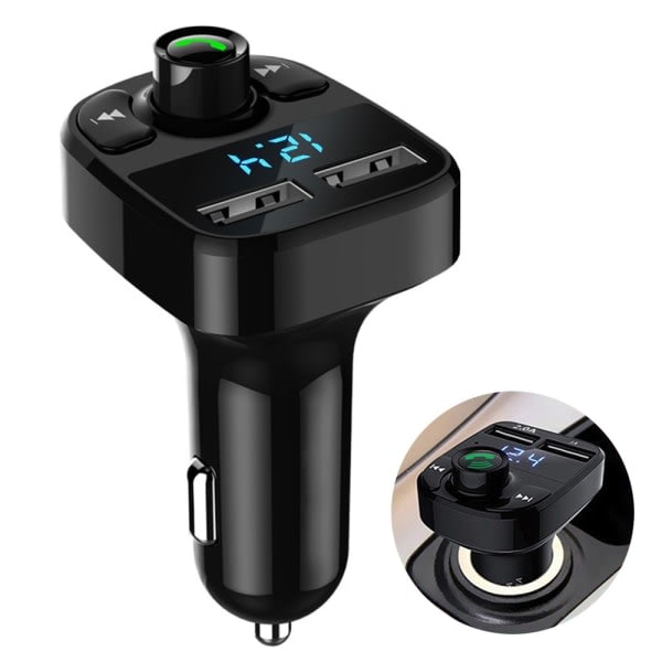 FM-lähetin Langaton Bluetooth Auton USB-laturi Musiikkisoitin