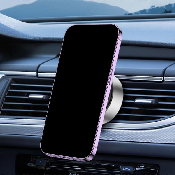 Kääntyvä Auton Imu-Puhelinteline 360 Taitettava Sähköinen Tyhjiömagneetti-Imu Autopuhelinteline Kaksipuolinen Universaali Älyteline Autoon/Peiliin Silver