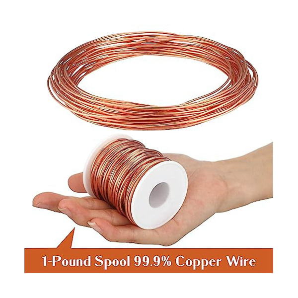 Bare Dead Soft Copper Wire Dead Soft Copper Wire for smykkefremstilling, 1 pund spole (16 Gauge, 0,051i