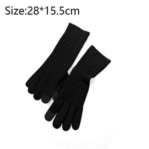 Vinter touchscreen-hansker Unisex strikkede termohansker Black