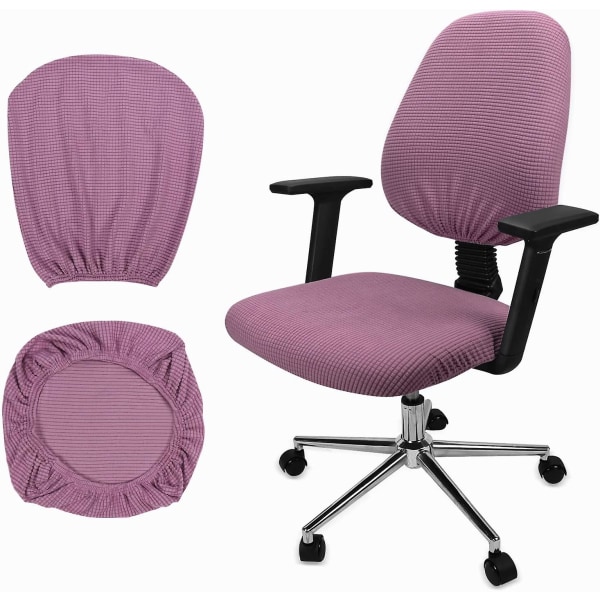 1 set pehmeää joustavia spandex-istuimen ja selkänojan päällisiä, pestäviä toimistotietokonetuoleille, ruokapöydän tuoleille, baarille, hääjuhlasisustus (violetti)