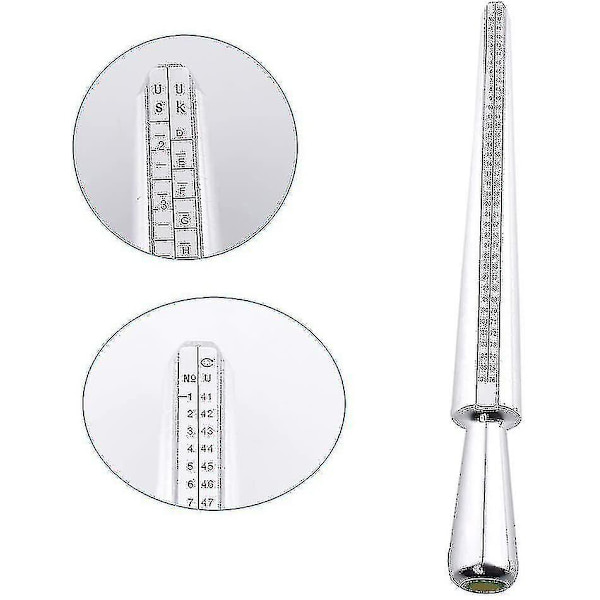 Ringstorleksmätare, 4 Storlekar Ringmätsticka Metallmandrel & Fingerstorleksmätare Set