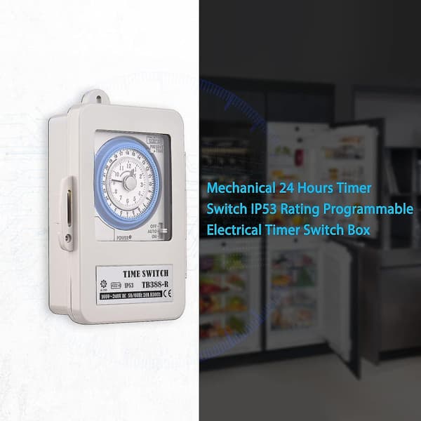 24-timmars Timer Ip53 Klassning Programmerbar Al Timer Box Ac 100-240v 15 Minuters Intervall 96 Gånger På/Av - q36