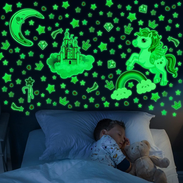 Bedroom wall stickers, luminous star ceiling stickers, luminous stickers for kids and girls bedroom