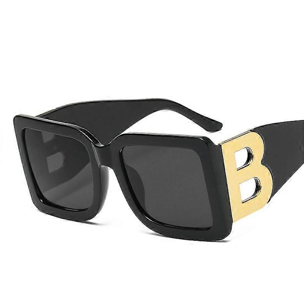 Ylisuuret neliönmuotoiset aurinkolasit naisille muoti 2023 uudet vintage-tyyliset suuret kehykset aurinkolasit miehille UV400-suoja silmälasit Oculos Gafas De Sol white gold as picture