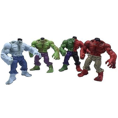 4 stk The Incredible Avenger Hulk Grønne Røde Actionfigurleker