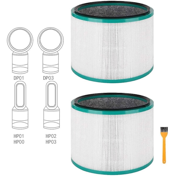 2-pak Erstatnings Hepa Filter Til Pure Cool Link Dp01, Dp02 Og Til Pure Hot + Cool Link Hp01, Hp0