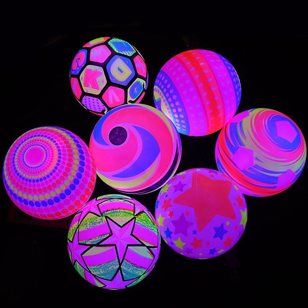 Lysende hoppeball Høy sprettende gummiball For barn Utdanning Shiny Toy