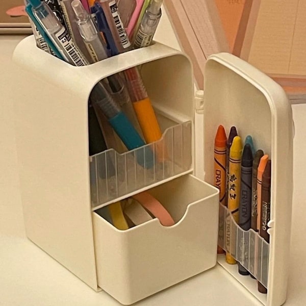 Køleskab kuglepenneholder opbevaring box office studerende sovesal desktop brevpapir kreativ penneholder Pink pen holder