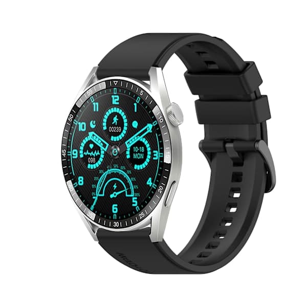 Kellon ranneke 20 mm Garmin/Huawei/Samsung Galaxy Watch Musta Musta