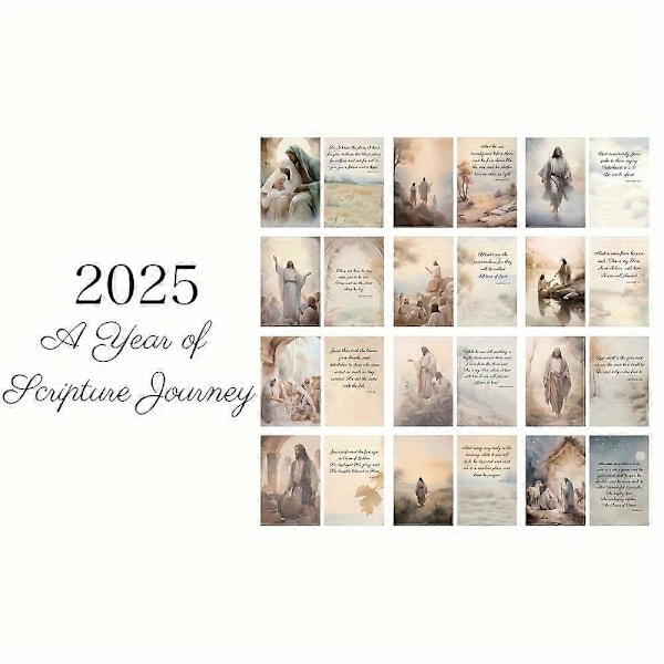 Jeesus Kristus -kalenteri 2025 - Kristillinen usko - Jeesuksen kuukausittainen seinäkalenteri - Inspiroivat lahjat kristityille uskoville