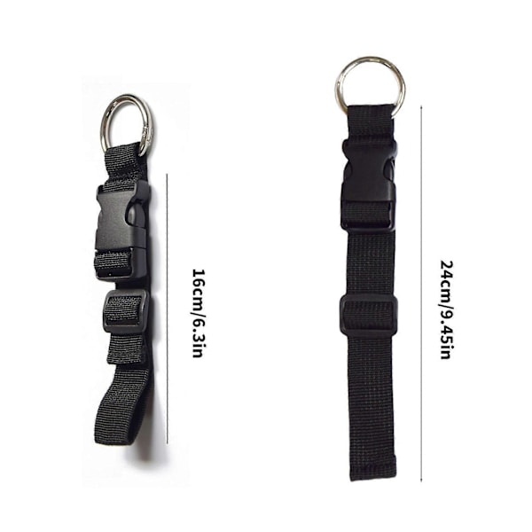 5 stk. bagagestrop kuffertbælte jakkeholder strop tilføj-en-taske rejsetilbehør til mænd og kvinder sort 2,5X16cm Black 2.5X16cm