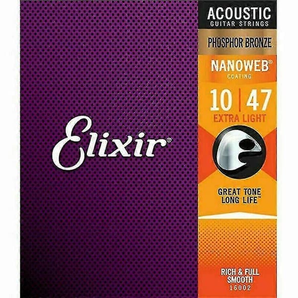 3 stk. Elixir akustisk guitarstrenge Nanoweb Phosphor Bronze Light