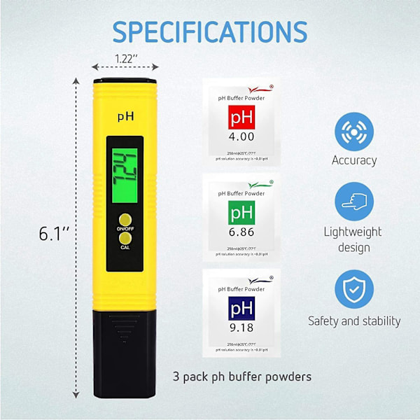 3-pack PH-mätare TDS PPM-mätare och 3-i-1 jord-PH-mätare PH/EC digitalt kit för hem, trädgård, gräsmatta, F