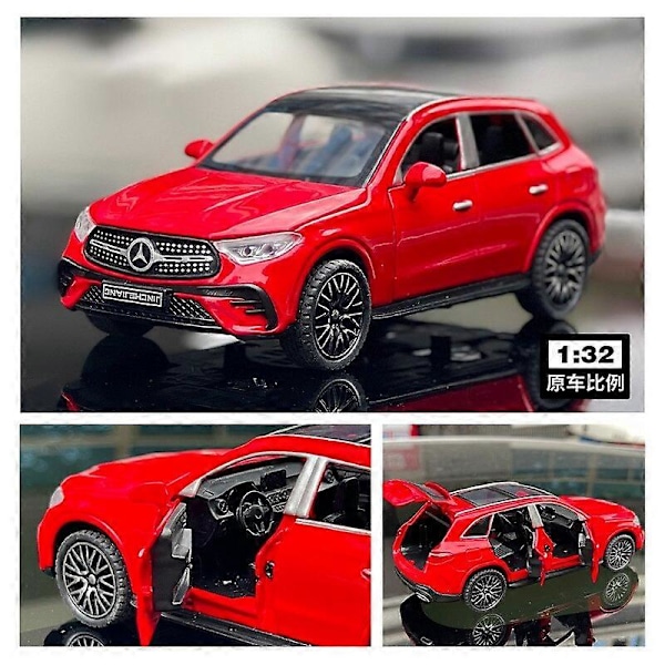 1:32 GLC400 SUV GLC Metalliseosautomalli Ääni- ja valoominaisuuksilla Vedettävä Lasten Lelu Keräilyesineet Syntymäpäivälahja Leluautot Red