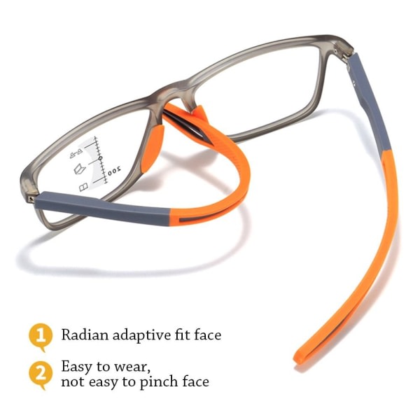 Mordely Sports lesebriller Ultralette briller ORANGE STRENGTH 100 Orange Strength 100