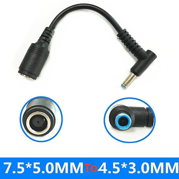 2 ST för HP Strömadapterkabel 7.4*5.0 Hona till 4.5*3.0MM Hane Vinkel med Stift