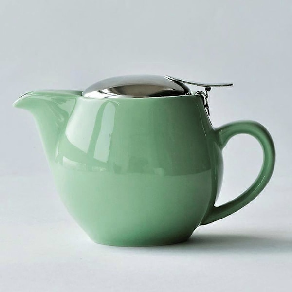 Elegant Termostabil Keramik Tekande | Rustfrit Stål Låg & Fin Teinfuser  Perfekt til Løsblad Elskere White