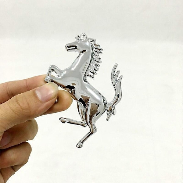 For Ferrari Metall Krom Sølv Gull Løpende Hest Bakluke Skjerm Emblem Merke Klistremerke Z2AAD058 Left