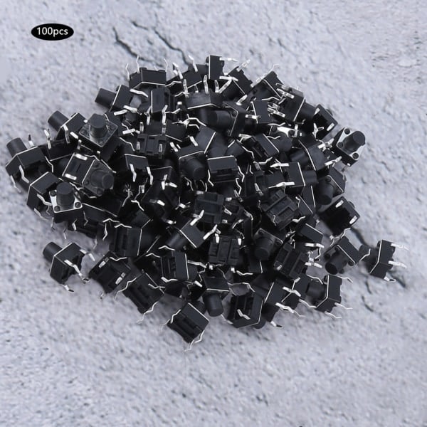 100 st Momentary Taktil Tryckknappsbrytare Mini Micro Tact Switch Tillbehör 6 x 7 mm