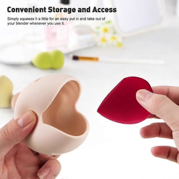 Makeup-svamp Holder Shatterproof Økologisk Silikon Skønhed Makeup Blender Organizer til Rejser Black