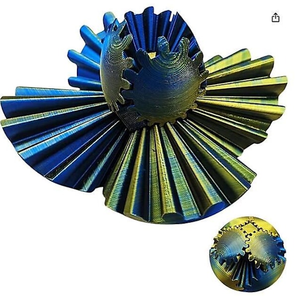 Innovativ 3D-printet Gear Ball Roterende Lekebarn Intellektuell Leke Roterende GearBall Modell Ornamenter Hottest Fidget Item laseryellowblue 6cm