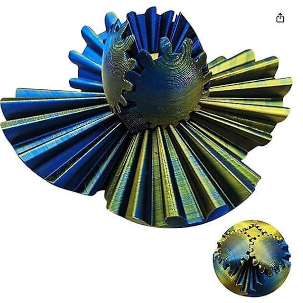 Innovativ 3D-tryckt Växelkula Rotationsleksak Intellektuell Leksak för Barn Rotationsväxelkulsmodell Dekorationer Hetaste Fidget-föremålet laseryellowblue 6cm