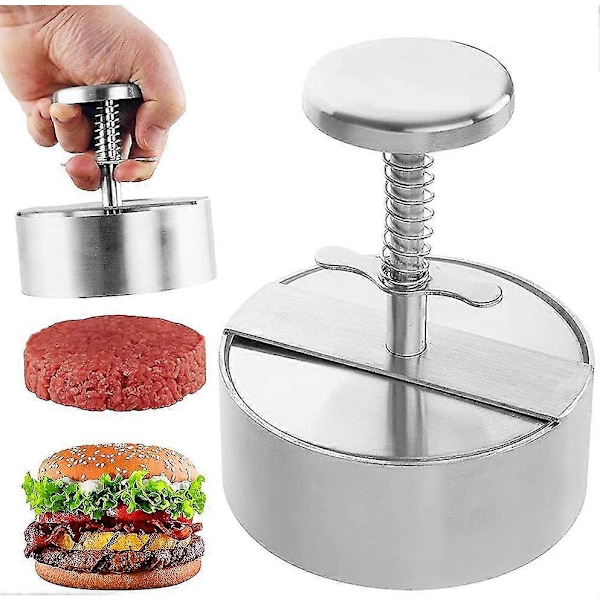 Kødpie Presse, Rustfrit Stål Burger Maker Hamburger Form Perfekt Til Grill Køkken 80mm