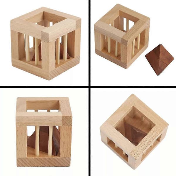 Hemmelig Pyramide Tre Brain Teaser Intelligens Puslespill IQ Cube Triks Leketøy for Barn