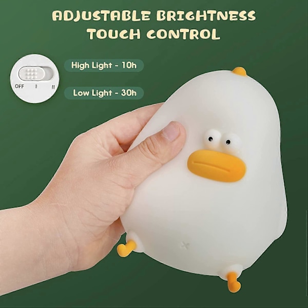 Söpö yövalo lapsille, Kawaii ABEECHICK silikoninen pehmeä yövalo vauvoille, kannettava ladattava LED-lamppu kosketusanturilla, lahja tytöille