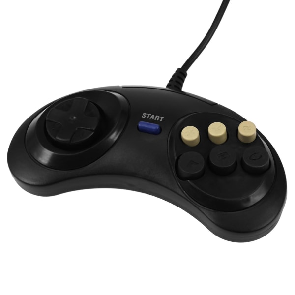 Klassisk retro 6-knapper kablet håndtag spilcontroller Gamepad Joystick Joypad til Sega Md2 Pc Mac Me
