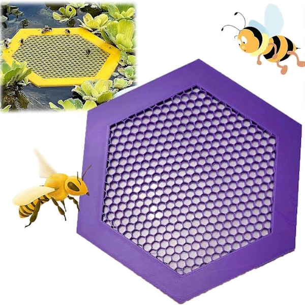3D-printet Flydende Bi-ø Bi-vandingsanordning, Printet Flydende Bi-ø, Bi-vandingsanordning og Sommerfugle-vandstationer, Praktiske Bi-vandkopper til Haven Purple
