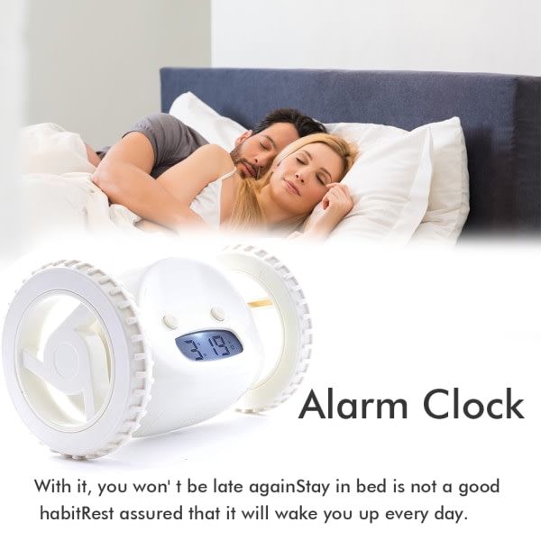 Clocky väckarklocka på hjul Extra för tung sovare Robot Clockie Rullande Flyttbar Hoppande för vuxen barn sovrum