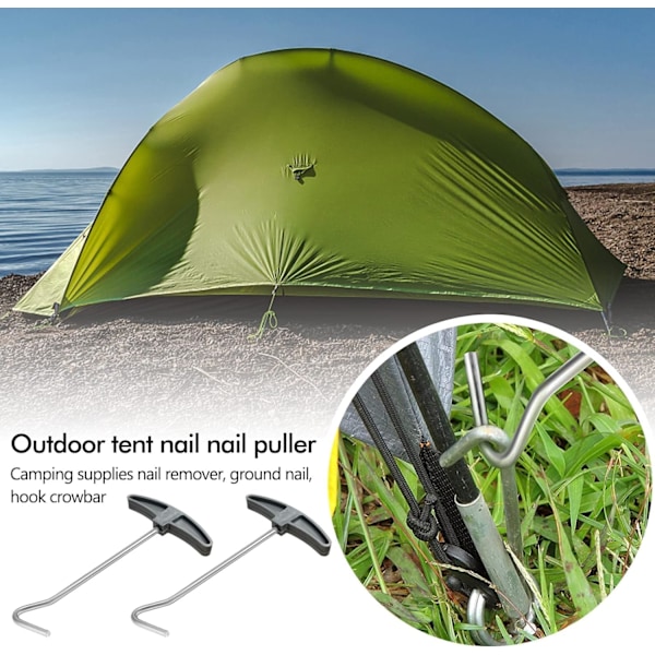 DIY 2 stk teltpluggtrekker, teltplugg bakkekrokuttrekkere teltplugg spikeruttrekker, teltplugg bakkekrokuttrekkere ekstraktorfjerner