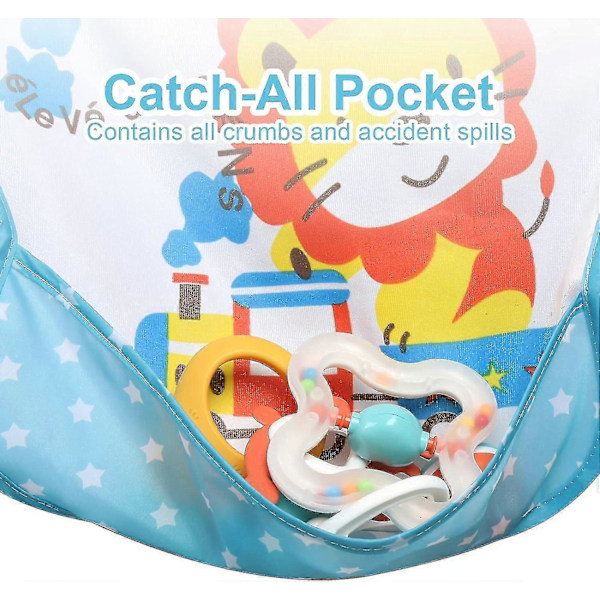5-pak Lange Ærme Baby-Sutter, Vandafvisende Ærme-Sutter, Toddler Baby-Sutter Til 6-36 Måneder 6pcs-blue Pink Yellow Tie Closure-6-36 months