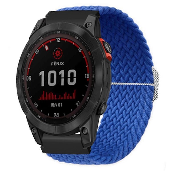 Elastisk Nylon Klokkerem Sport Armbånd For Garmin Fenix 7S / 6S / 5S, med 20mm PC-kontakt Dark Blue